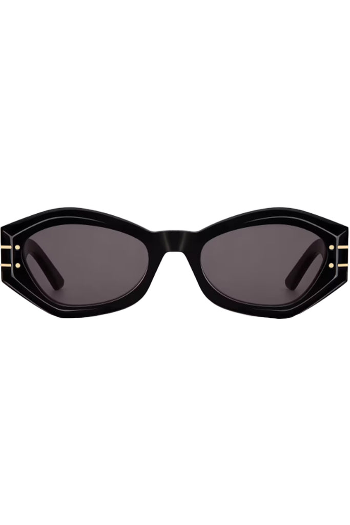 The signature geometric-frame sunglasses in black color with grey lenses from the brand DIOR