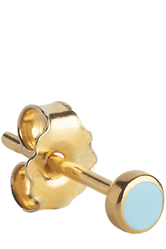 The dot stud single earring in gold and icy-blue colour from the brand ENAMEL COPENHAGEN