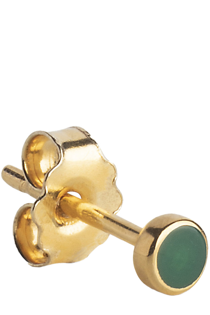 The dot stud single earring in gold and petrol colour from the brand ENAMEL COPENHAGEN