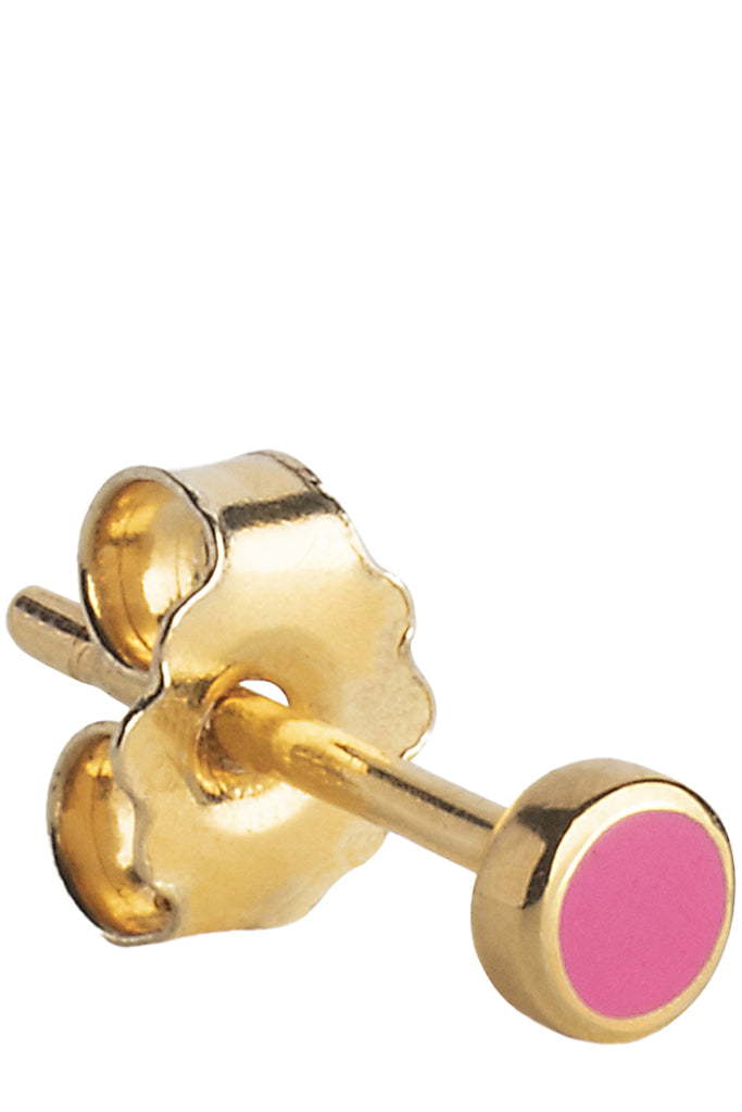 The dot stud single earring in gold and pink colour from the brand ENAMEL COPENHAGEN