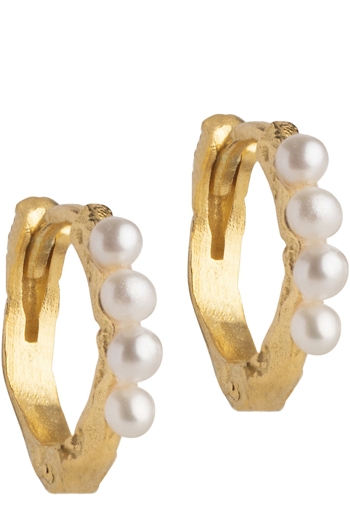 The Paula pearl hoop earrings in gold and pearl colour from the brand ENAMEL COPENHAGEN