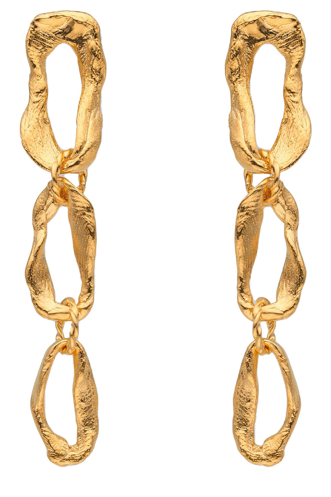 The vacation long chain earrings in gold color from the brand EVA REMENYI