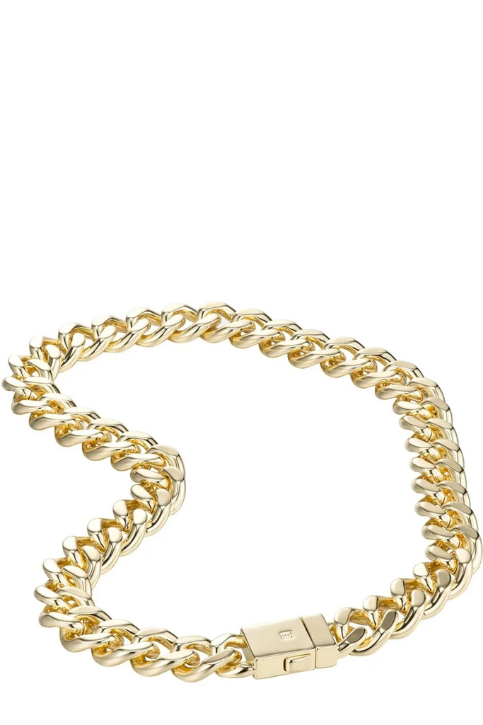 The Attitude Statement curb-chain necklace in gold colour from the brand F+H JEWELLERY