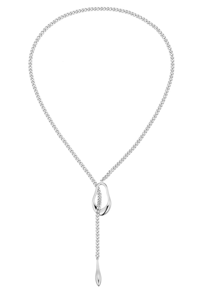 The Lariat Drop necklace in silver colour from the brand F+H JEWELLERY.