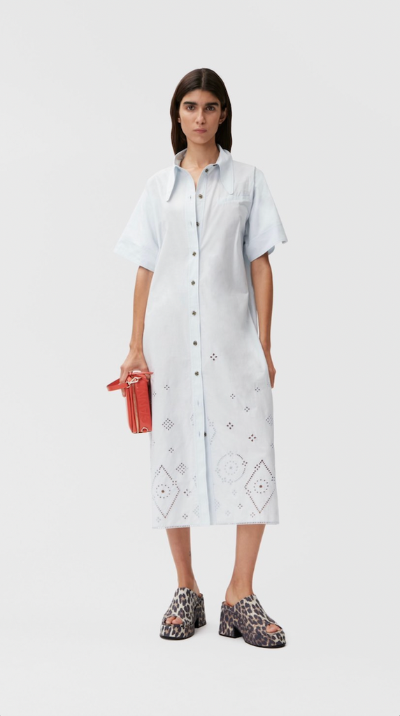 halter linen-blend mini dress English Factory