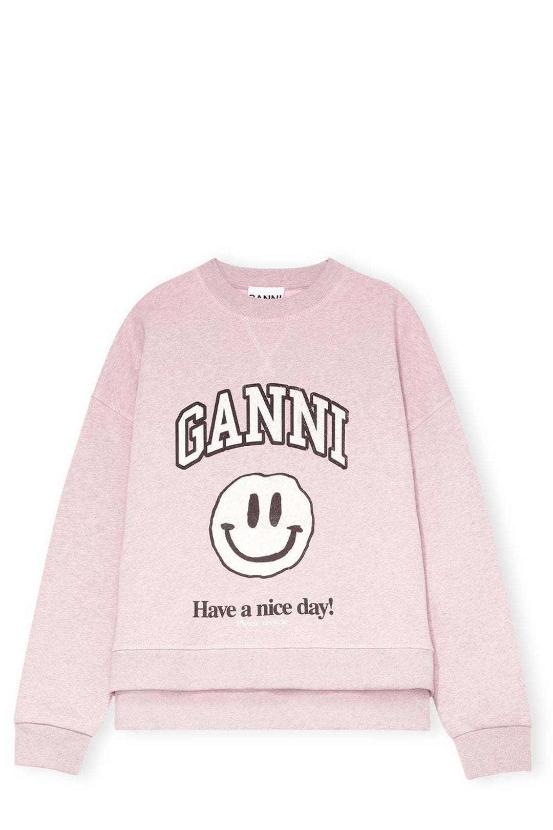GANNI | Dropped Shoulder Sweatshirt With Smiley Print | sparklemonde.com