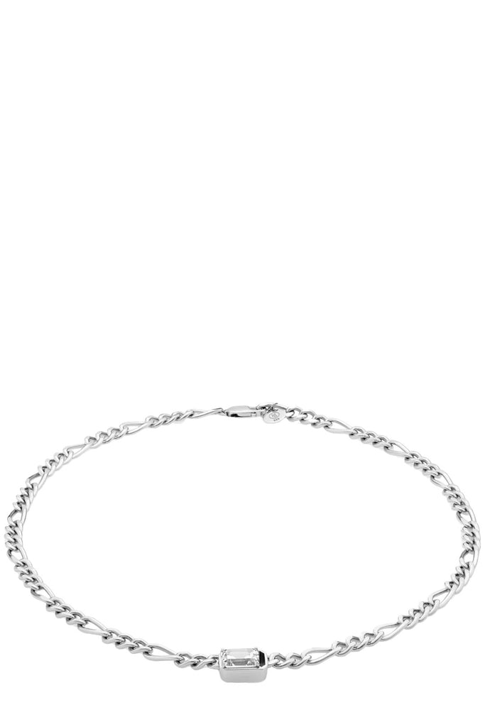 The Etta necklace in silver and clear colours from the brand HEAVENLY LONDON