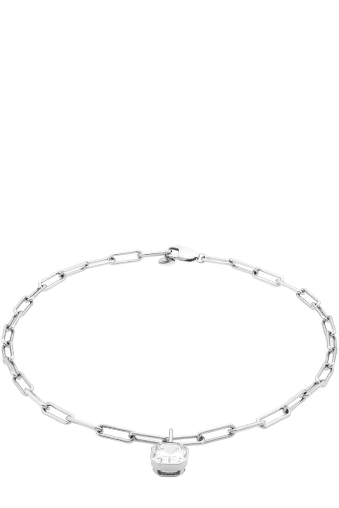 The Marilyn necklace in silver and clear colours from the brand HEAVENLY LONDON