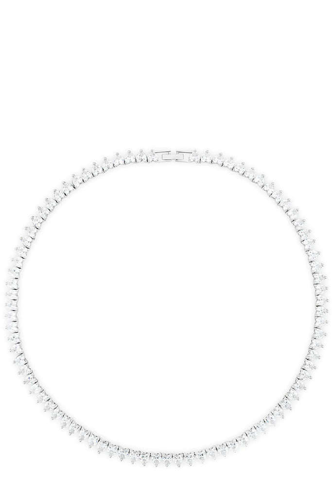 The Mon Coeur necklace in silver and clear colours from the brand HEAVENLY LONDON