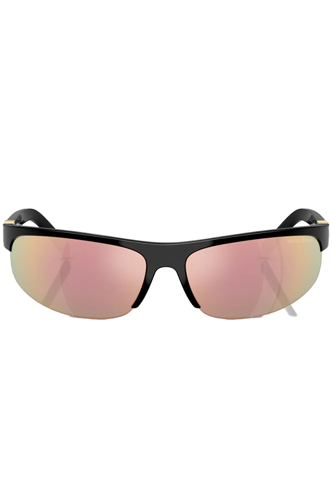 Oval Biker Logo-Detail Sunglasses