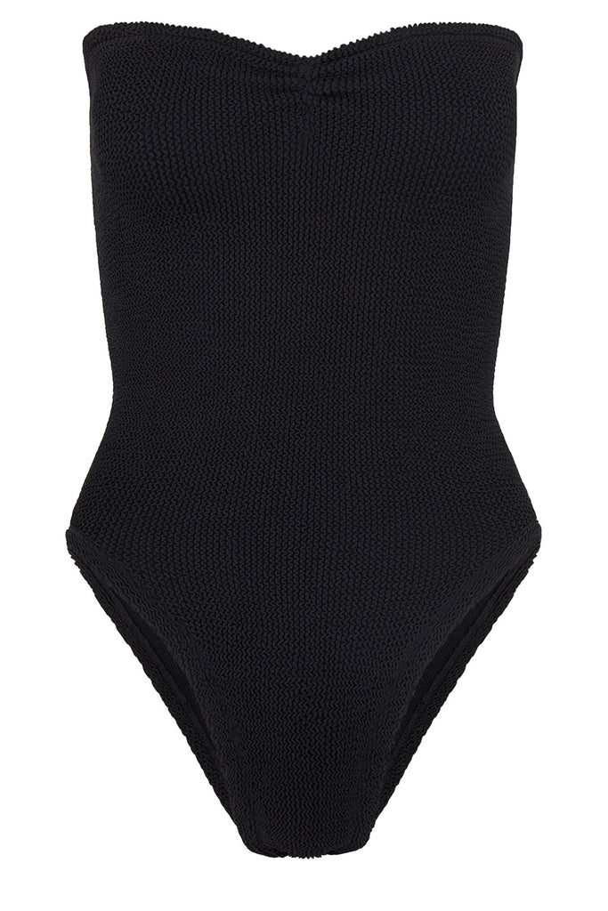 The Brooke bandeau swimsuit in black color from the brand HUNZA G