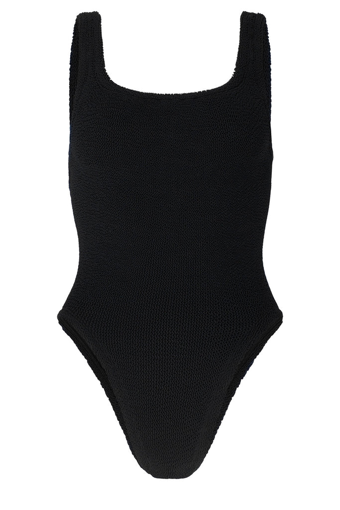 The square-neck swimsuit in black color from the brand HUNZA G