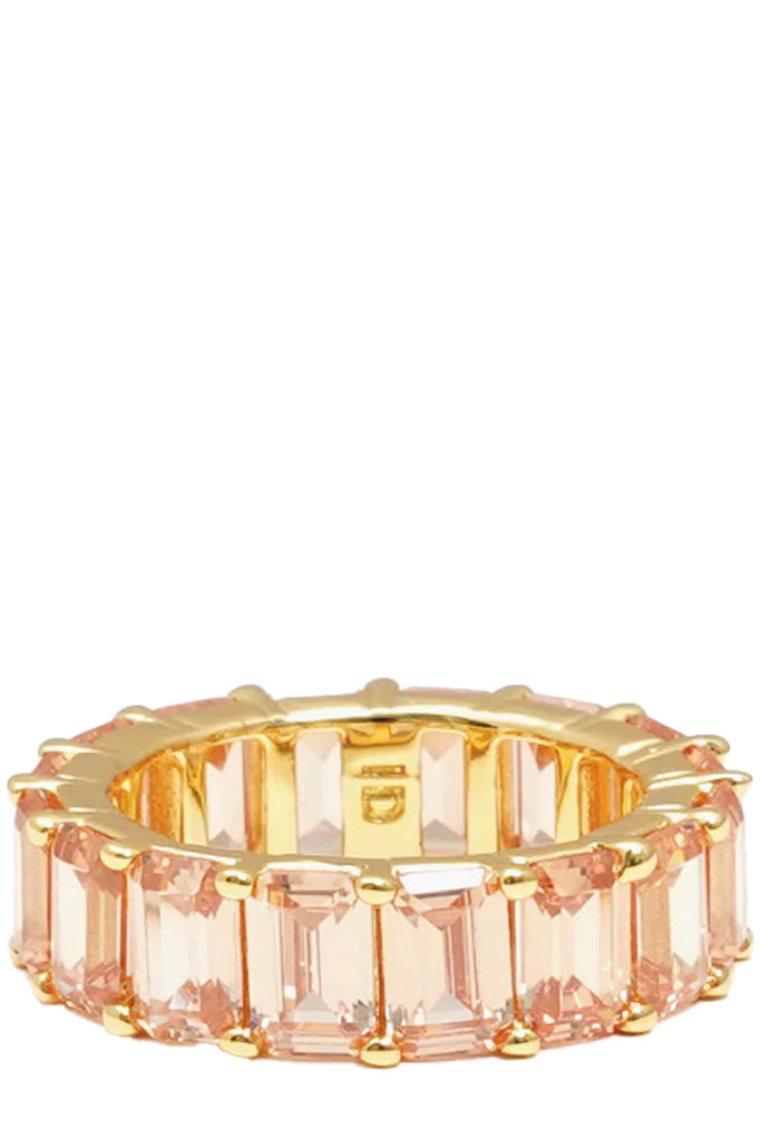 The chunky colorful ring in gold and beige colours from the brand IZABEL DISPLAY