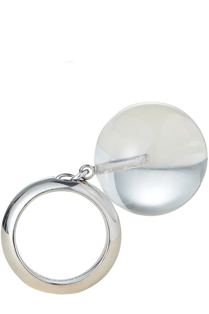 The Lyra ring in silver and clear colours from the brand JENNY BIRD