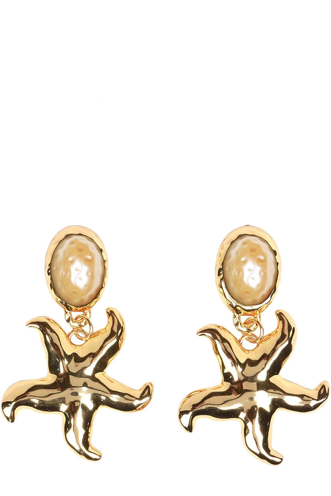 The Mermaid Dreams earrings in gold and pearl colours from the brand JULIETTA