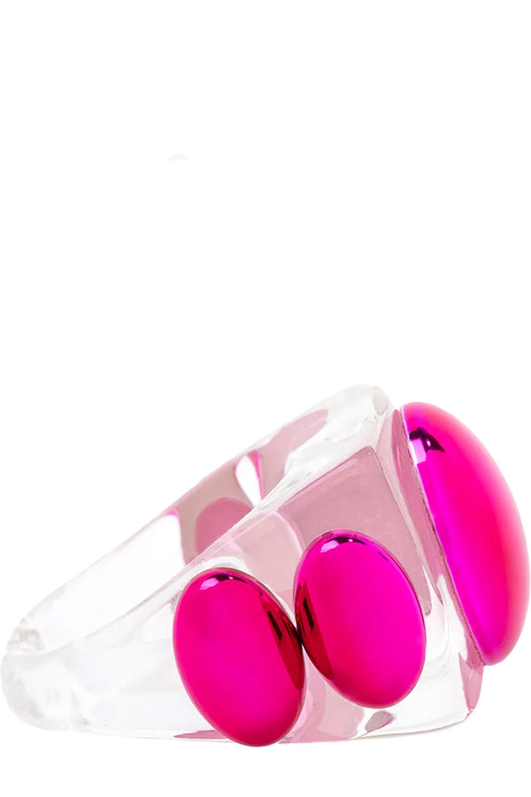 The Barbarella ring in transparent and pink colour from the brand LA MANSO