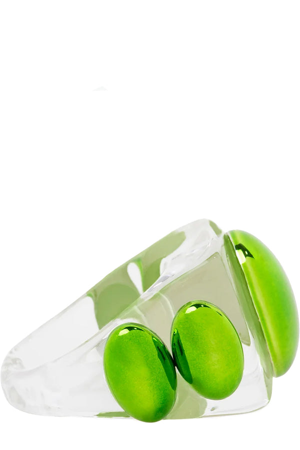 The Lambo ring in transparent and green colours from the brand LA MANSO