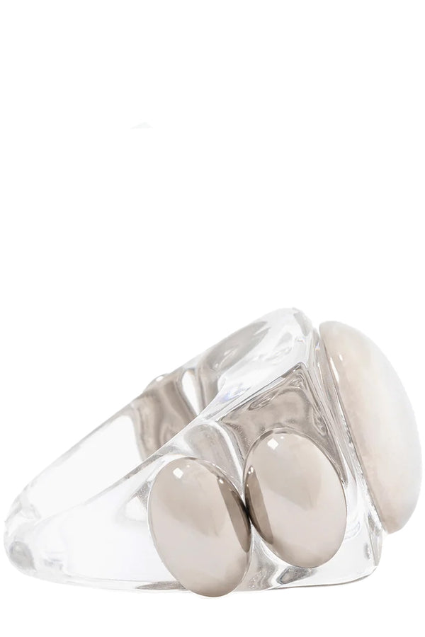 The Nyc ring in transparent and beige colour from the brand LA MANSO