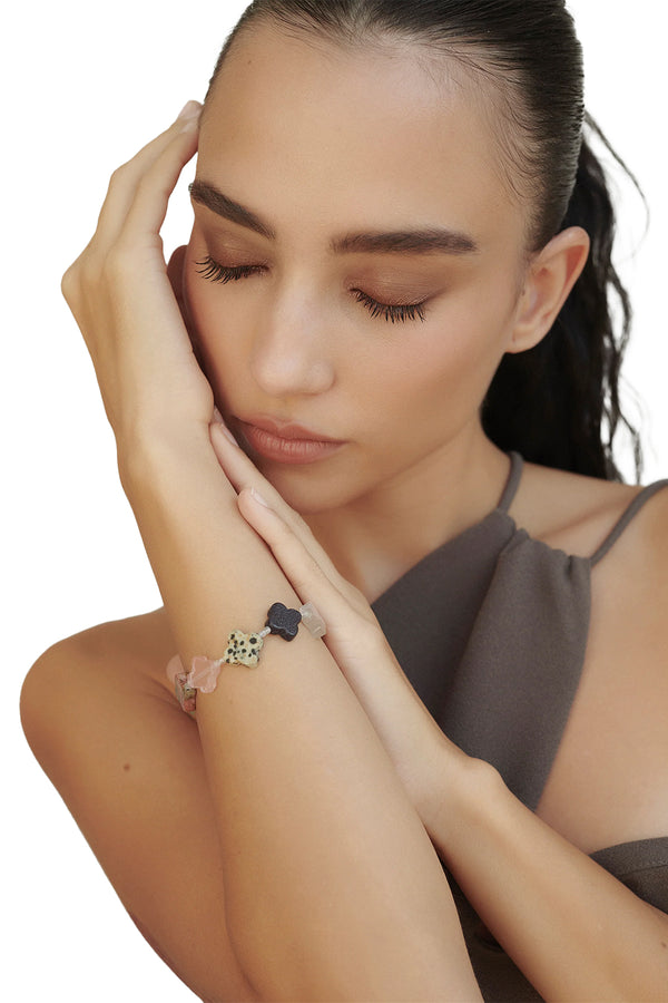 Gemstone Clover Bracelet