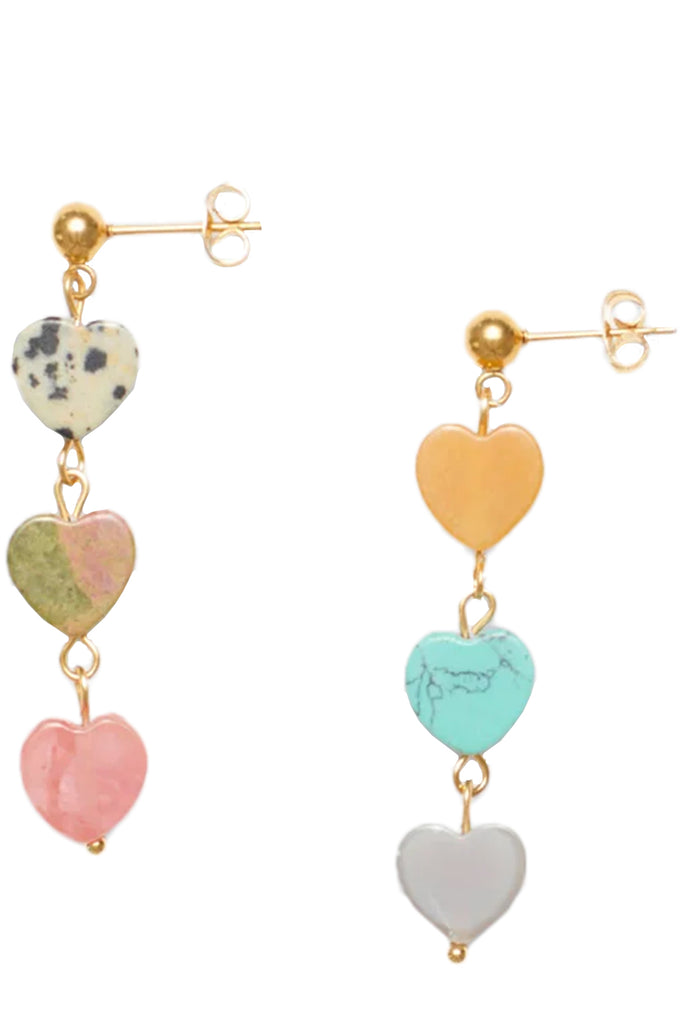 Gemstone Heart Earrings