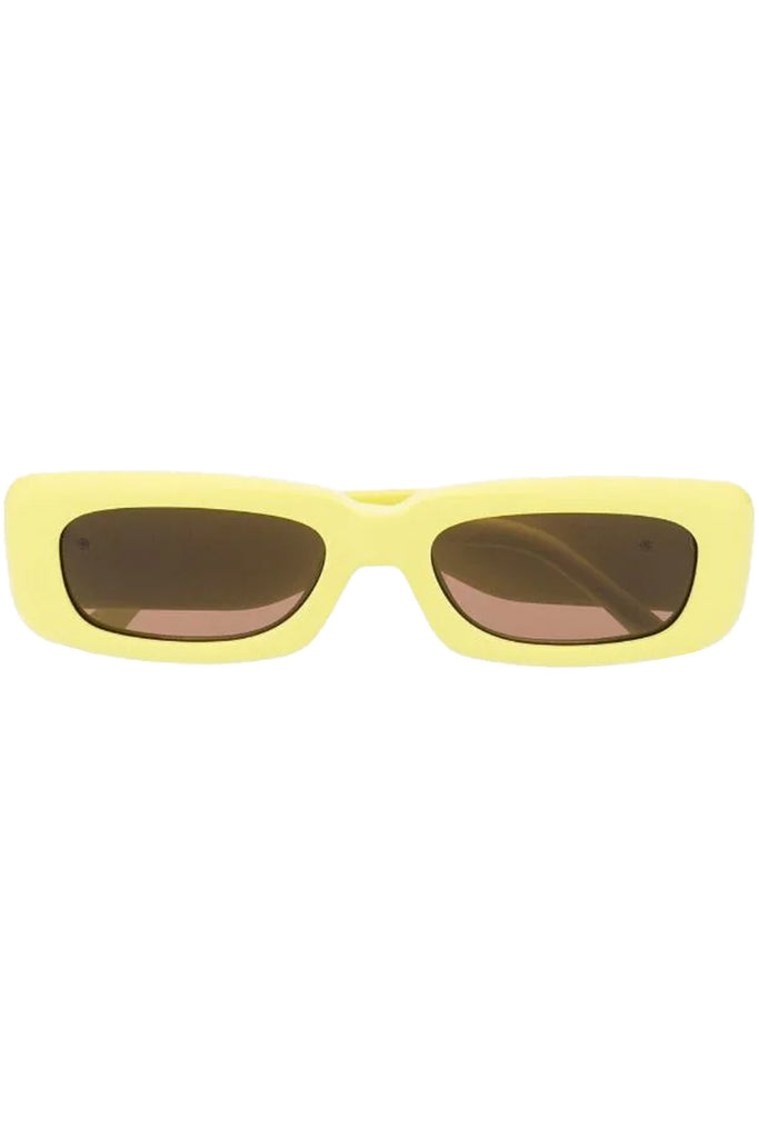 The LF X The Attico mini Marfa sunglasses in yellow colour and brown lenses from the brand LINDA FARROW