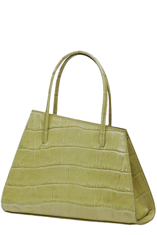 Slanted Mini Croc-Embossed Leather Handbag