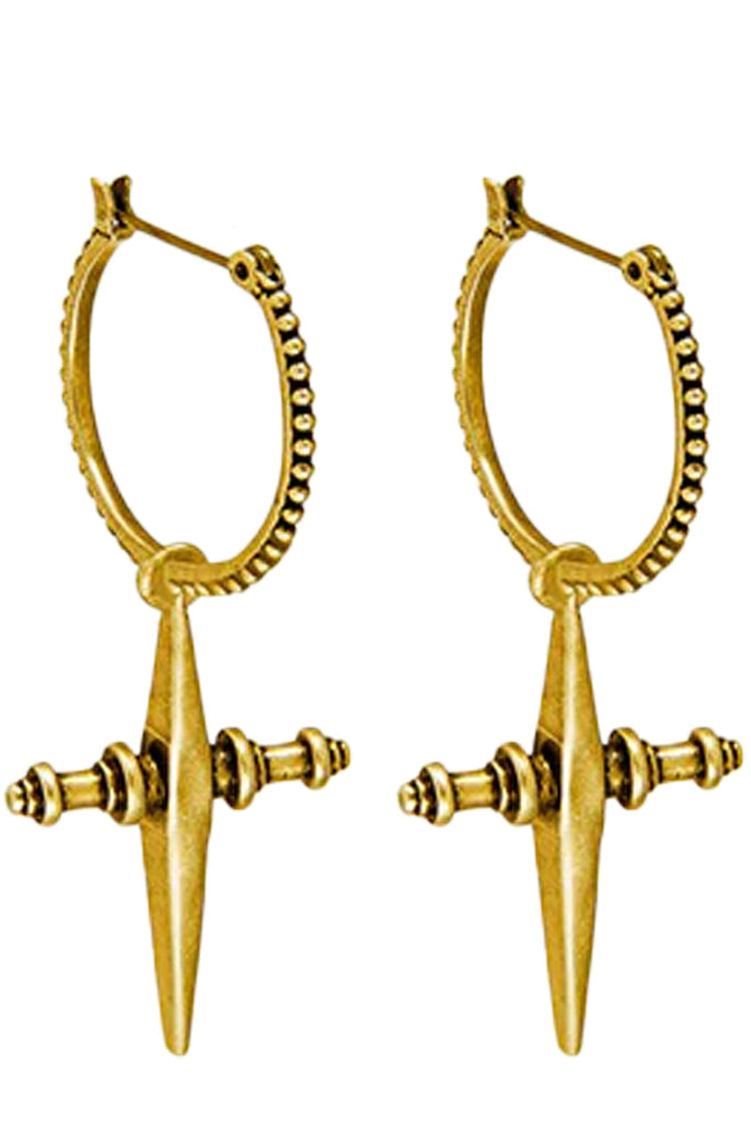 The Cross hoop earrings in gold colour from the brand LUV AJ