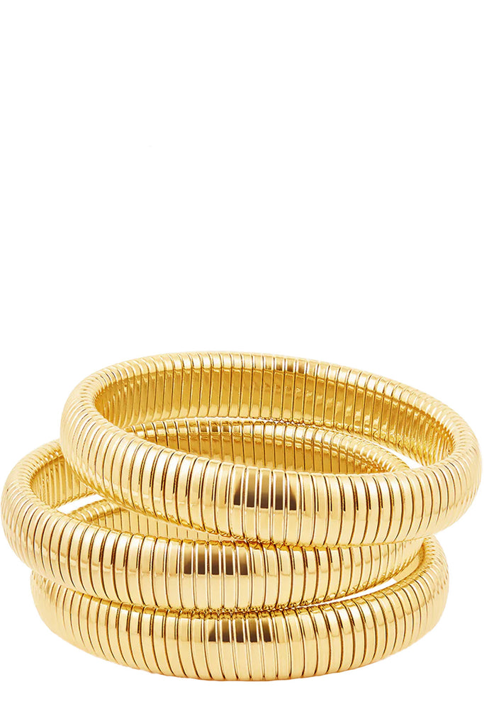 The Flex Snake chain bracelet set in gold colour from the brand LUV AJ