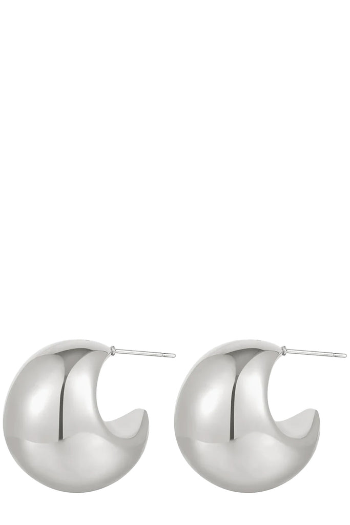The Lucia hoop earrings in silver colour from the brand LUV AJ