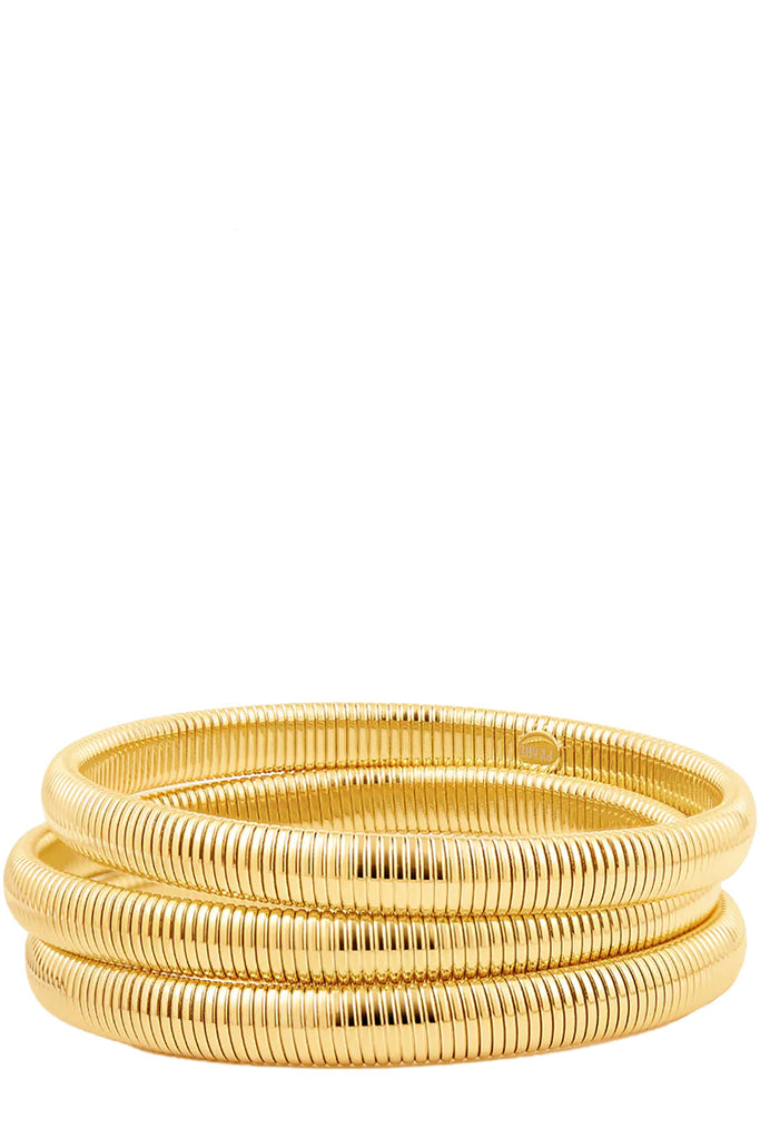 The Mini Flex Snake chain bracelet set in gold colour from the brand LUV AJ