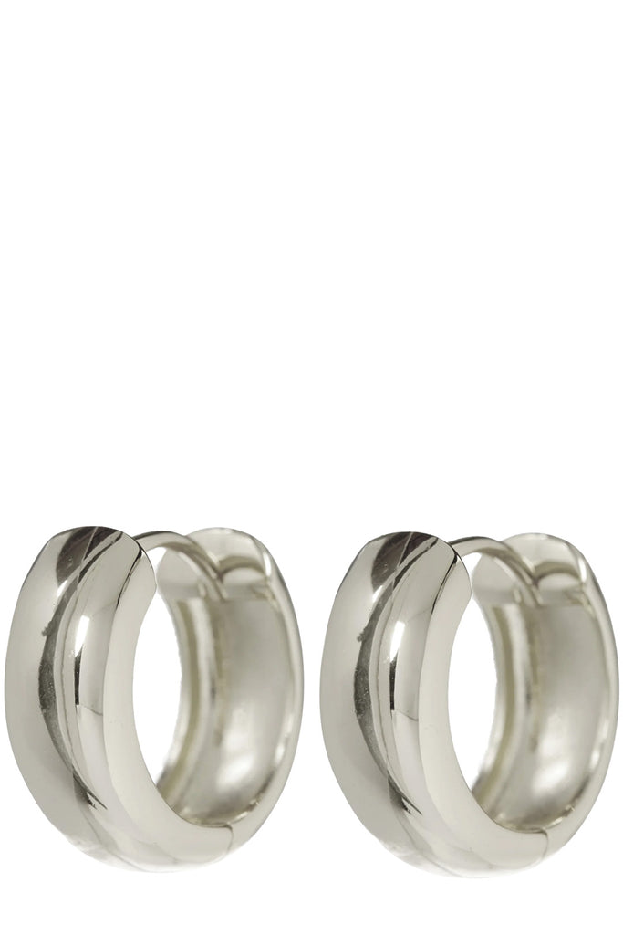 The Monaco huggie earrings in silver colour  from the brand LUV AJ
