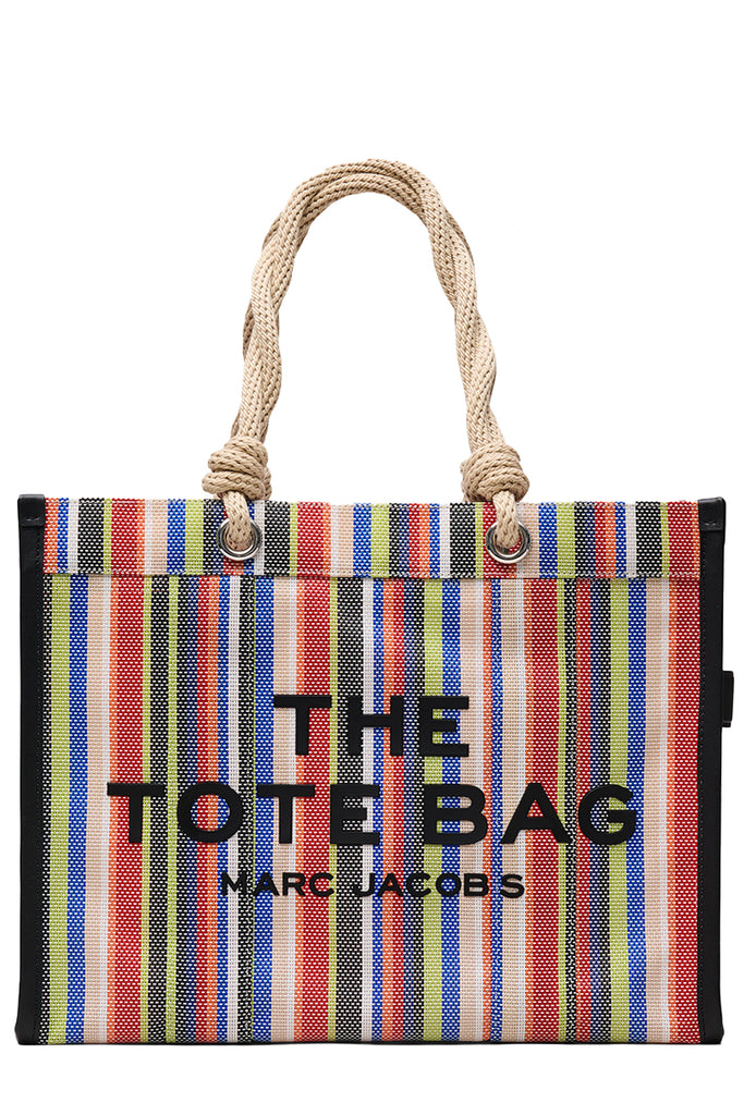 The Large Stripe Mesh Rope Tote Bag