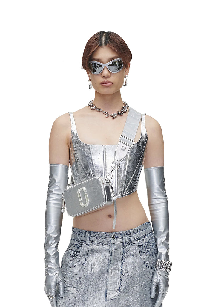 MARC JACOBS | The Metallic Leather Snapshot Bag | sparklemonde.com