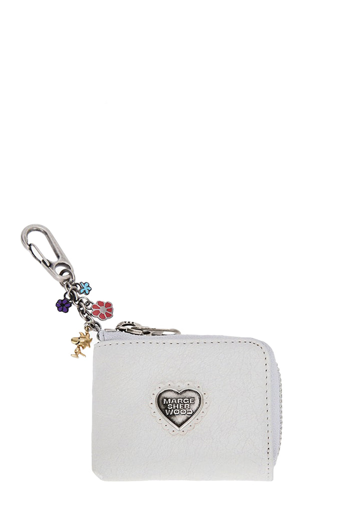 Margesherwood X Peanuts Heart Lace Mini Cracked Leather Zipper Wallet
