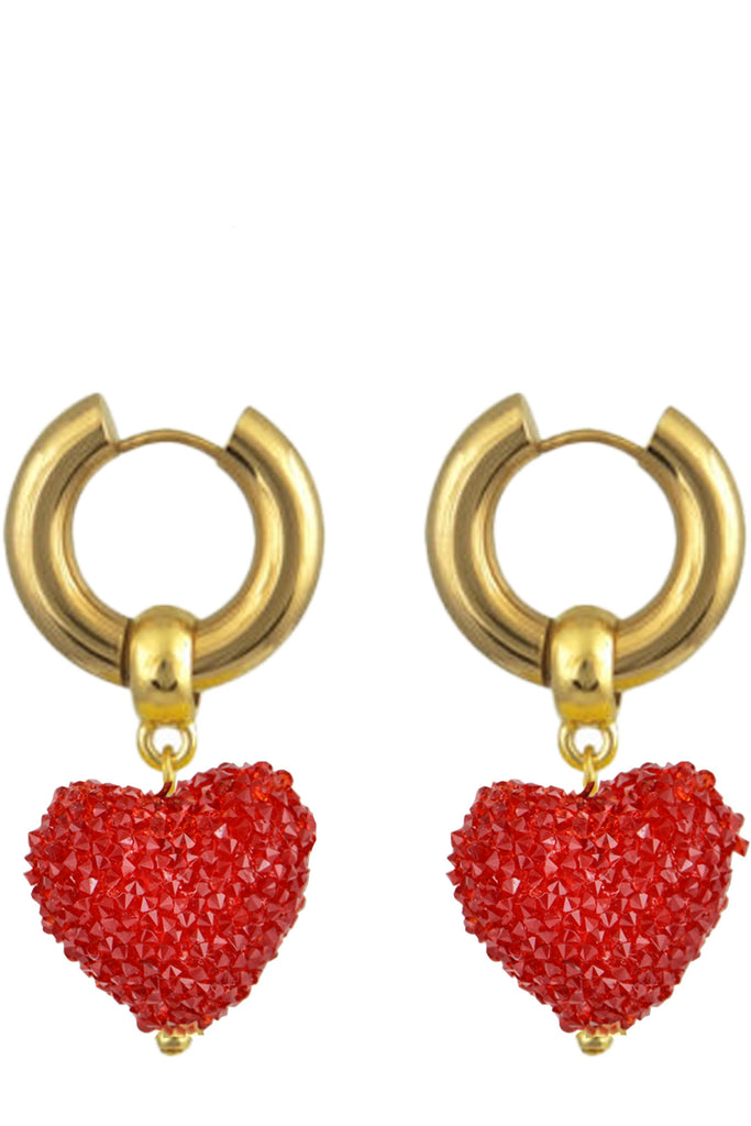 The Candy Shack hoop earrings in gold and red colours from the brand MAYOL JEWELRY
