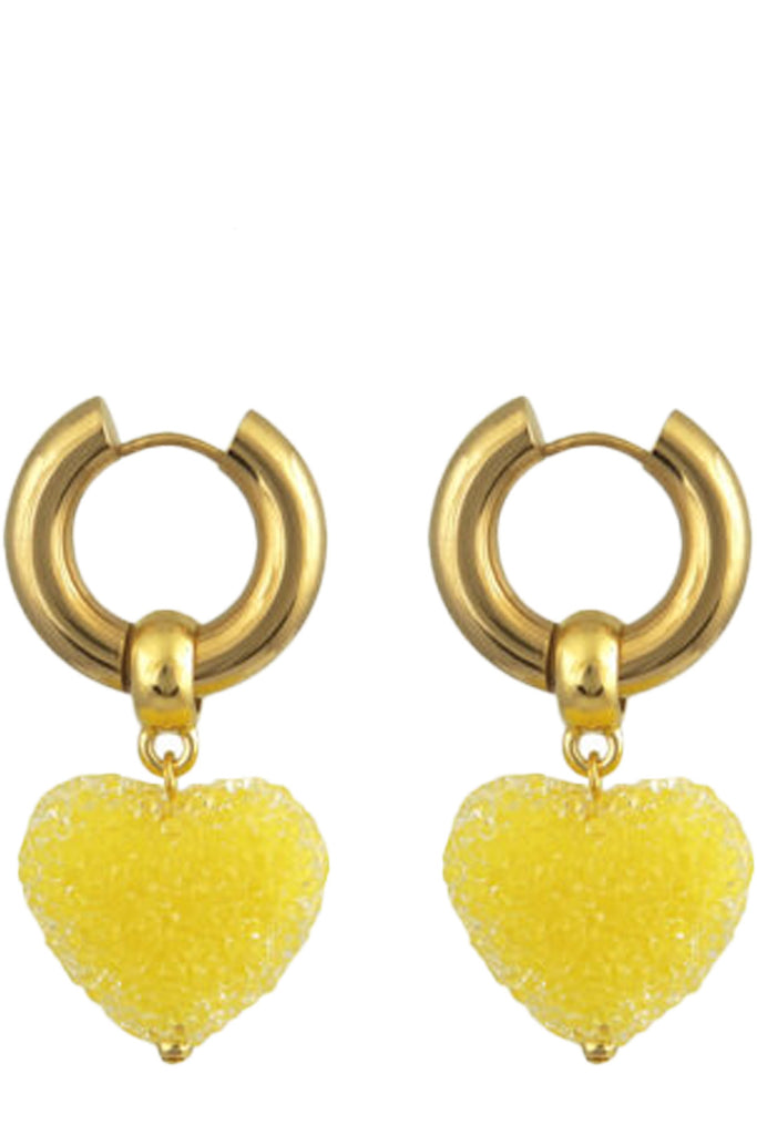 The Candy Shack hoop earrings in gold and yellow colours from the brand MAYOL JEWELRY