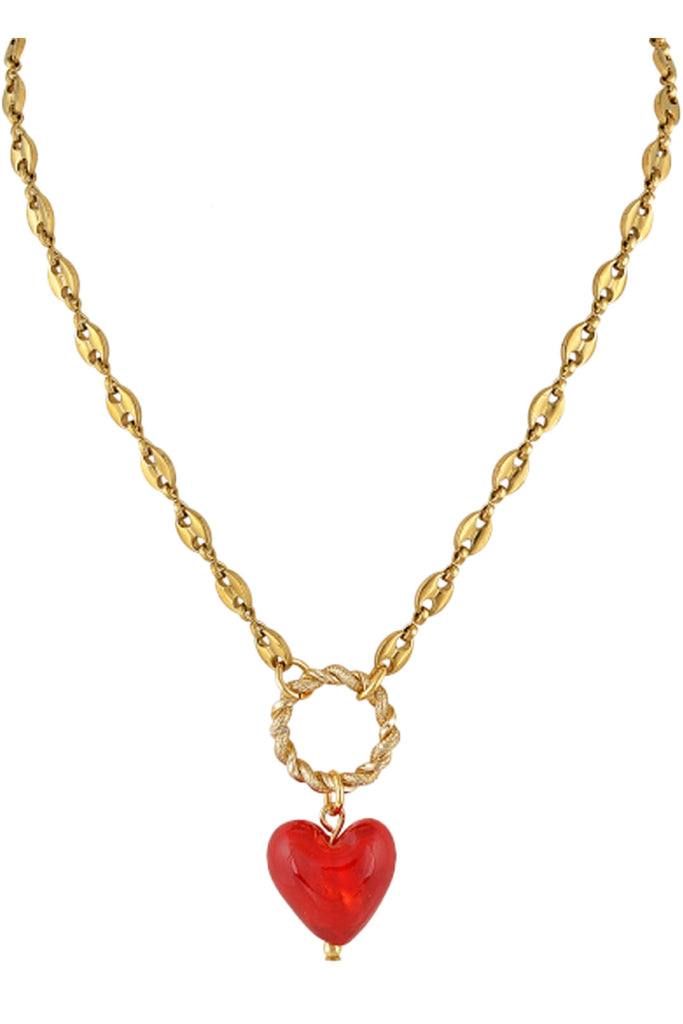 The Owner Of A Lonely Heart necklace in gold and red colours from the brand MAYOL JEWELRY