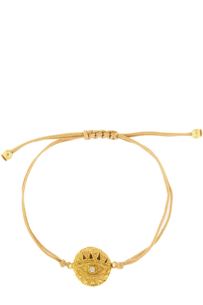 The Round Eye Bracelet in gold and beige colours from the brand MESH