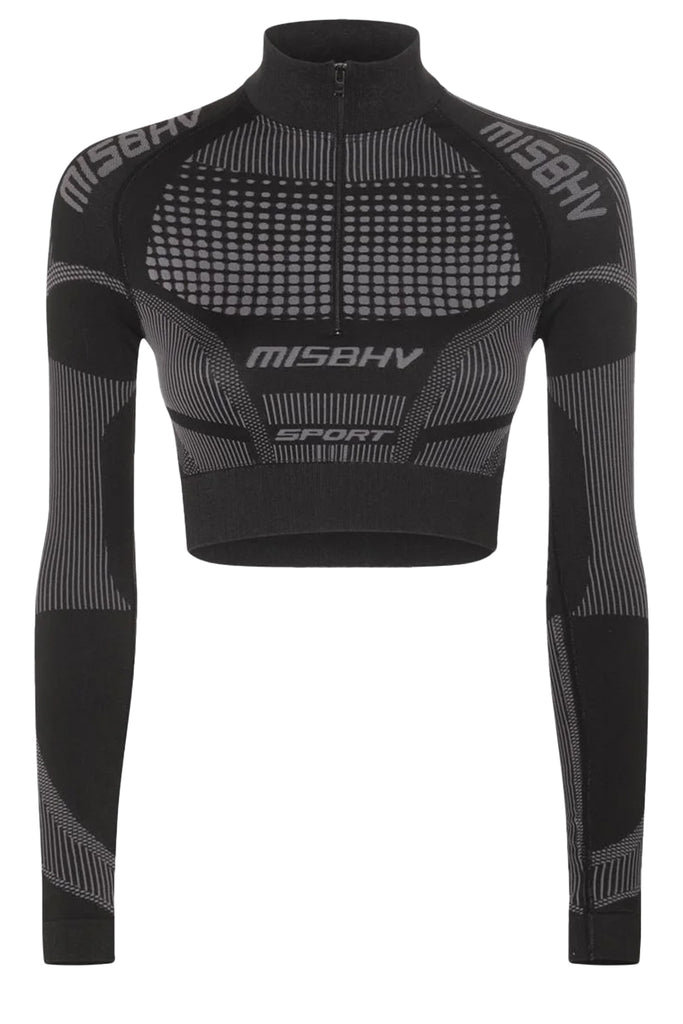 Europa Cropped Quarter-Zip Longsleeve Sport Top