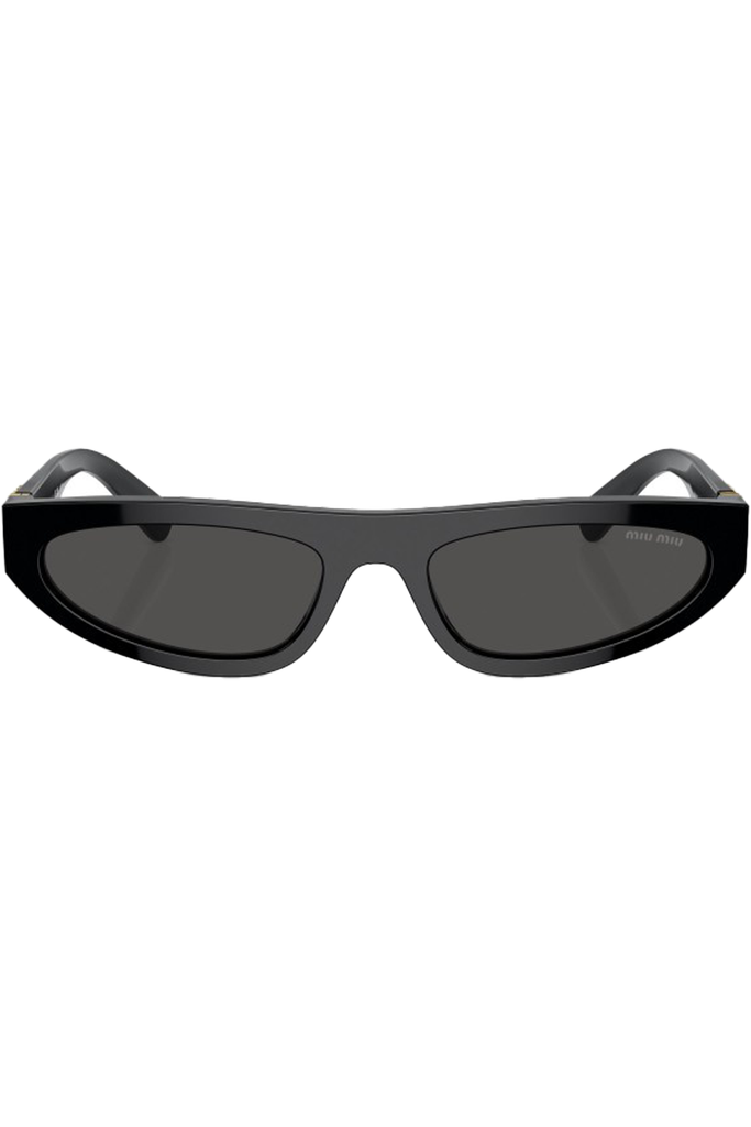 Rectangle Cat-Eye Logo Detail Black Sunglasses