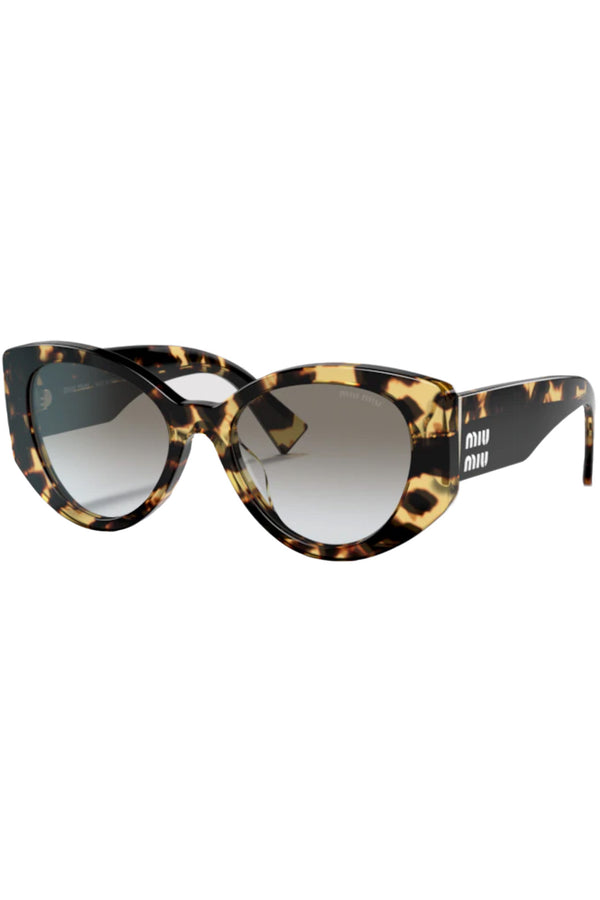 The oval bold-temple logo-detail sunglasses from the brand MIU MIU