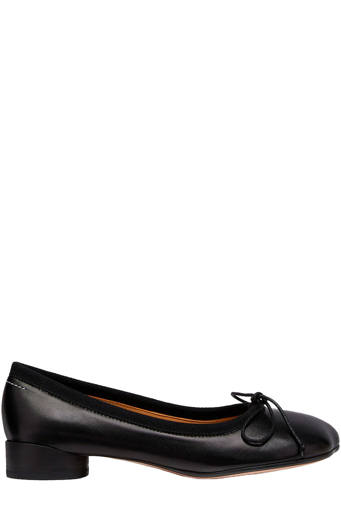 The Anatomic bow-detail ballerina flats in black colour from the brand MM6 MAISON MARGIELA