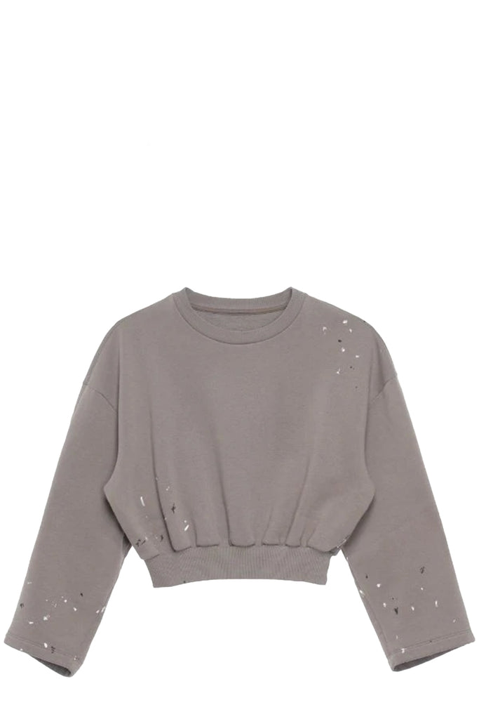 The Unbrushed Cropped Sweatshirt in taupe colour from the brand MM6 Maison Margiela
