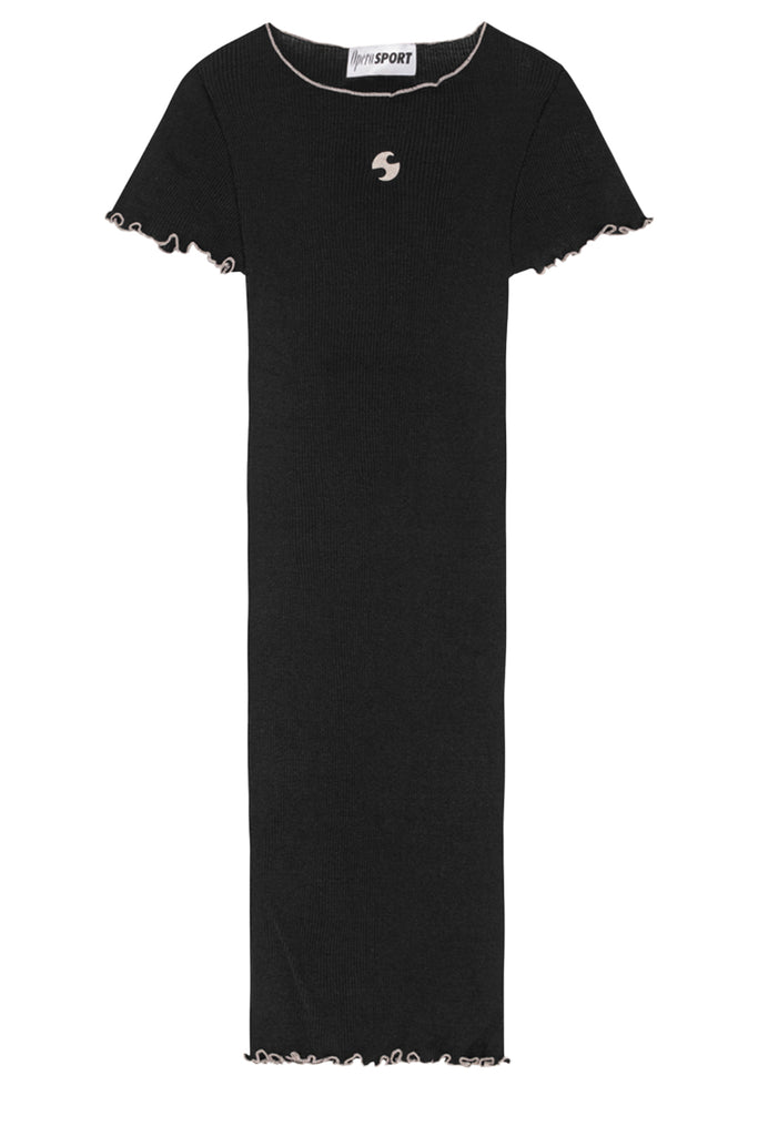 The Jenny Seamless Recycled Silk Dress in black colour from the brand OpéraSport