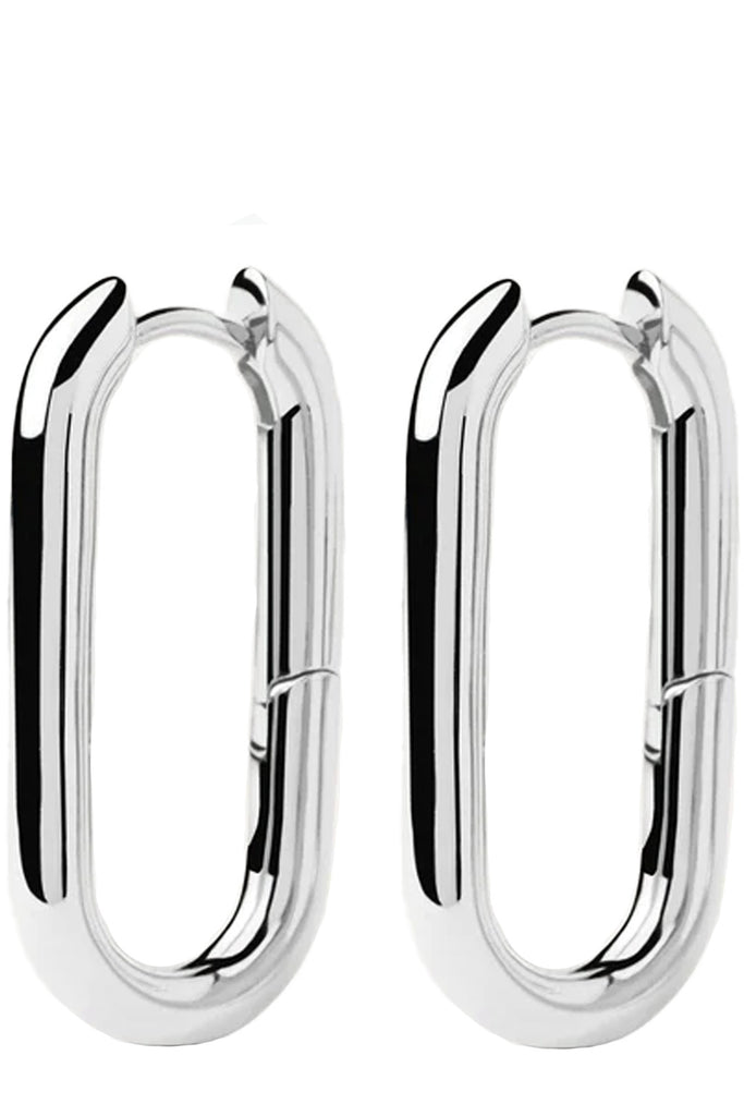 The Beat hoop earrings in silver colour from the brand P D PAOLA