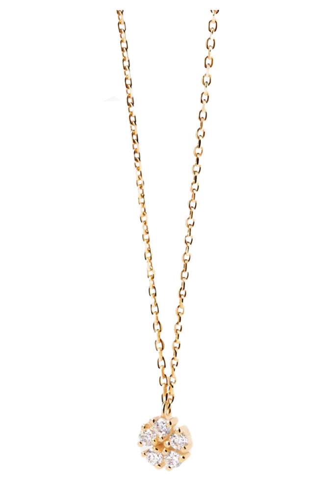 Te Daisy necklace in gold and clear colours from the brand P D PAOLA