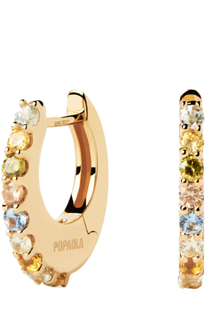 The Vivi hoop earrings in gold and multicolour from the brand P D PAOLA