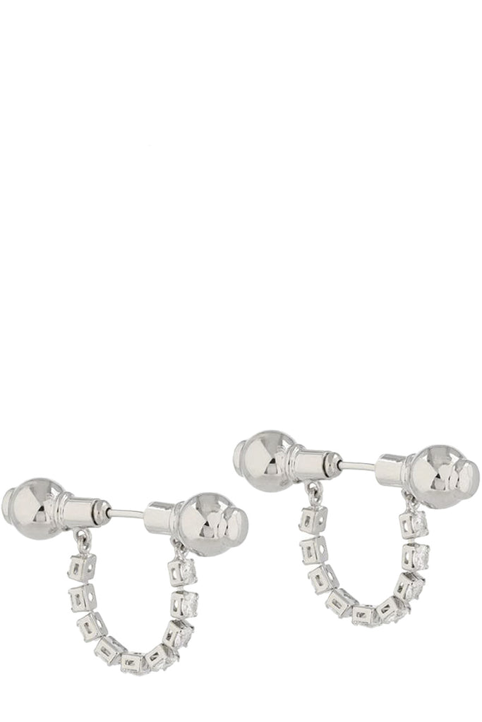 The Crystal Barbells earrings in silver colour from the brand PANCONESI
