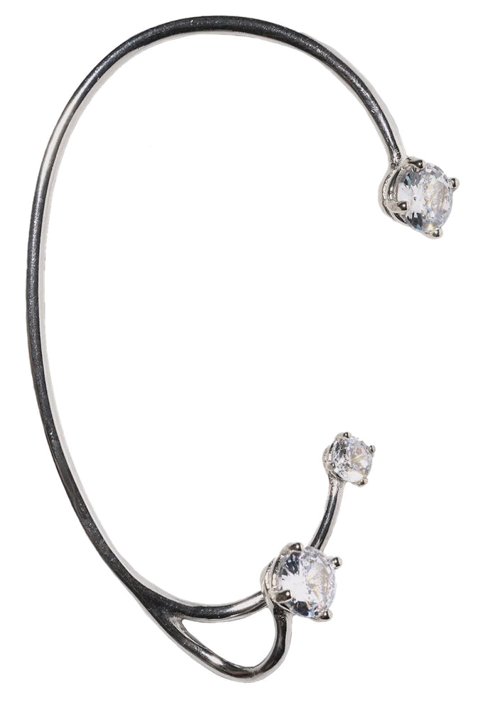 The Three Point ear cuffs in silver colour from the brand PANCONESI
