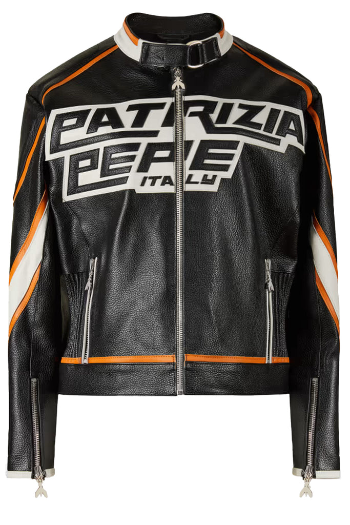 Logo Detail Biker Jacket